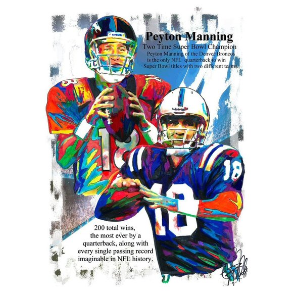 Peyton Manning Colts Broncos Football Sports Poster Print Wall Art 18x24 - Picture 1 of 5